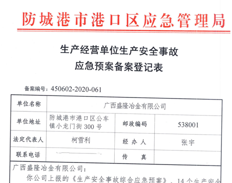 千亿体育·网站官网-千亿online(中国)应急预案备案表公示